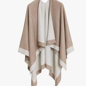 Women's Shawl Wrap Poncho Ruana Cape Cardigan Sweater Open Front for Travel Flig